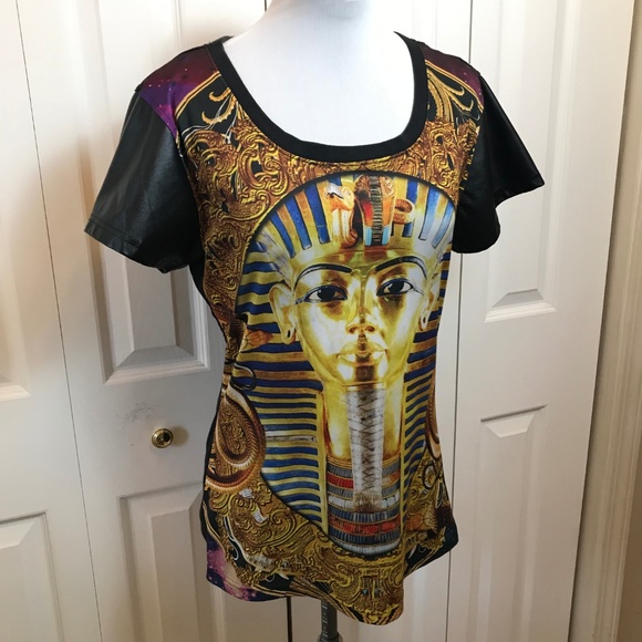 Soho Babe NYC King Tut Egyptian Top Vegan Sleeves - Picture 3 of 7